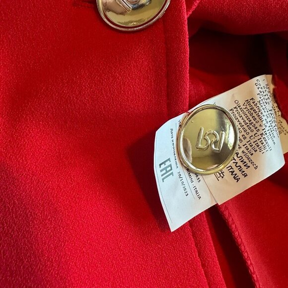 Rinascimento Giacca One-Button Closure Jacket Blazer Coral Red Medium Womens NWT - Picture 11 of 13